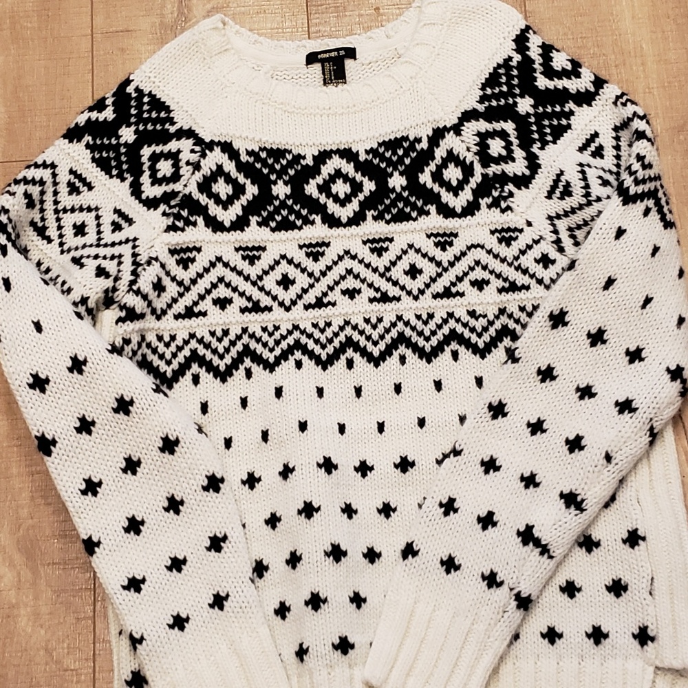 Black and White Knit Sweater